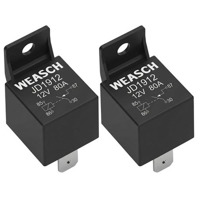 Weasch 2 Pack JD1912 Car Relay, 12V 80A, 4 Pin SPST, Automotive Switches and... 