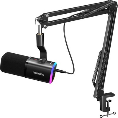MAONO XLR/USB Streaming Mikrofon mit Arm: Dynamisches Mikrofon Software PD100XS