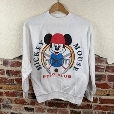Vintage Mickey Mouse Sweatshirt Mens Large Polo Club Comic Relief 90s Disney
