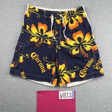 Corona Extra Hawaiian Print Cargo Swim Shorts Large Mens Trunks Beach