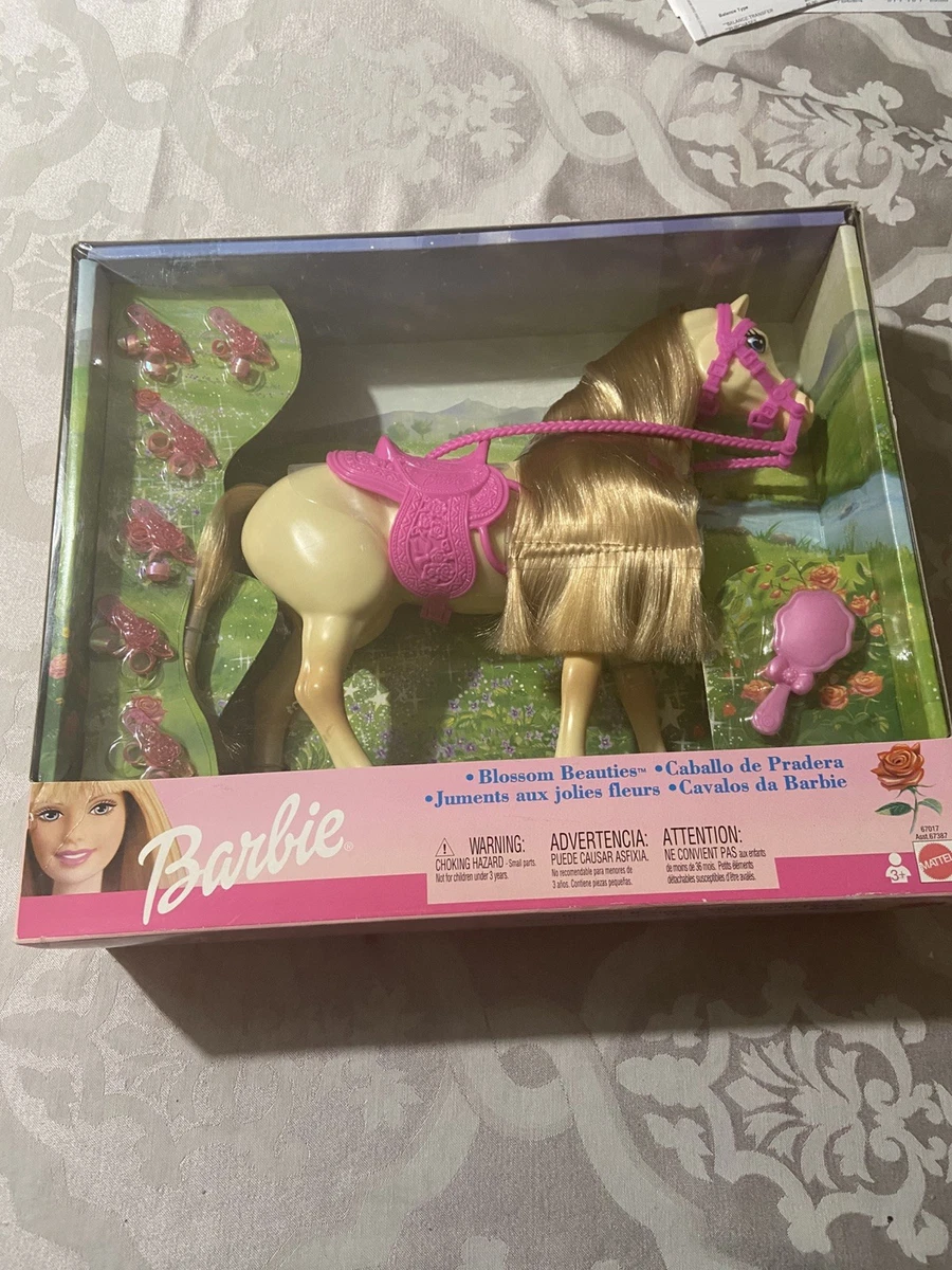 Cheval Barbie Mattel 2002 – Rose, Crinière Rose, Selle, Animal Rare, Poupée Collection