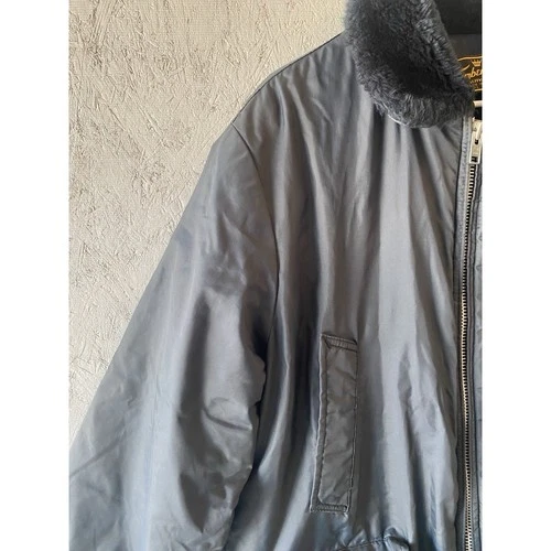 VTG Timber King Waist Flight Jacket Navy Mens Large Rare!! FREE SHIPPING image 4
