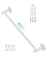 Adjustable White Towel Bar, Stainless Steel Towel Rod for Bathroom