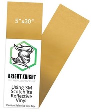 Reflective Vinyl Motorcycle Helmet Sticker, 3M Reflective Tape, 5x30 Gold