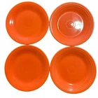 Fiesta Ware Homer Laughlin Orange 10.5" Plate Set Of 4 EUC