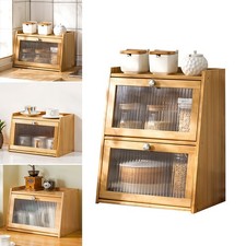 Desktop Free Standing Storage Cupboard Kitchen Pantry Spice Rack Holder & Doors