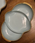 Vintage Delphite Blue Divided Serving/Relish Dish Anchor Hocking Fire King 11”