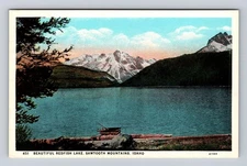 Sawtooth Mountains ID-Idaho, Beautiful Redfish Lake, Antique, Vintage Postcard