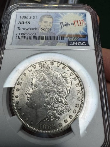 1886 S Morgan Silver Dollar $1 NGC AU55 - Bullion Plus