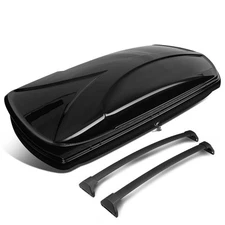 Fit 14-19 Acura MDX Roof Top Cargo Storage Luggage Box Case w/Aluminum Cross Bar