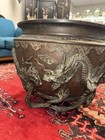 Meiji Bronze Jardiniere Relief Cast Dragons Signed Yoshida Zo Monumental 23x17” — photo 8
