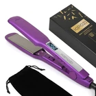 KIPOZI Hair Straightener Titanium Flat Iron LCD Display Adjustable Temperature
