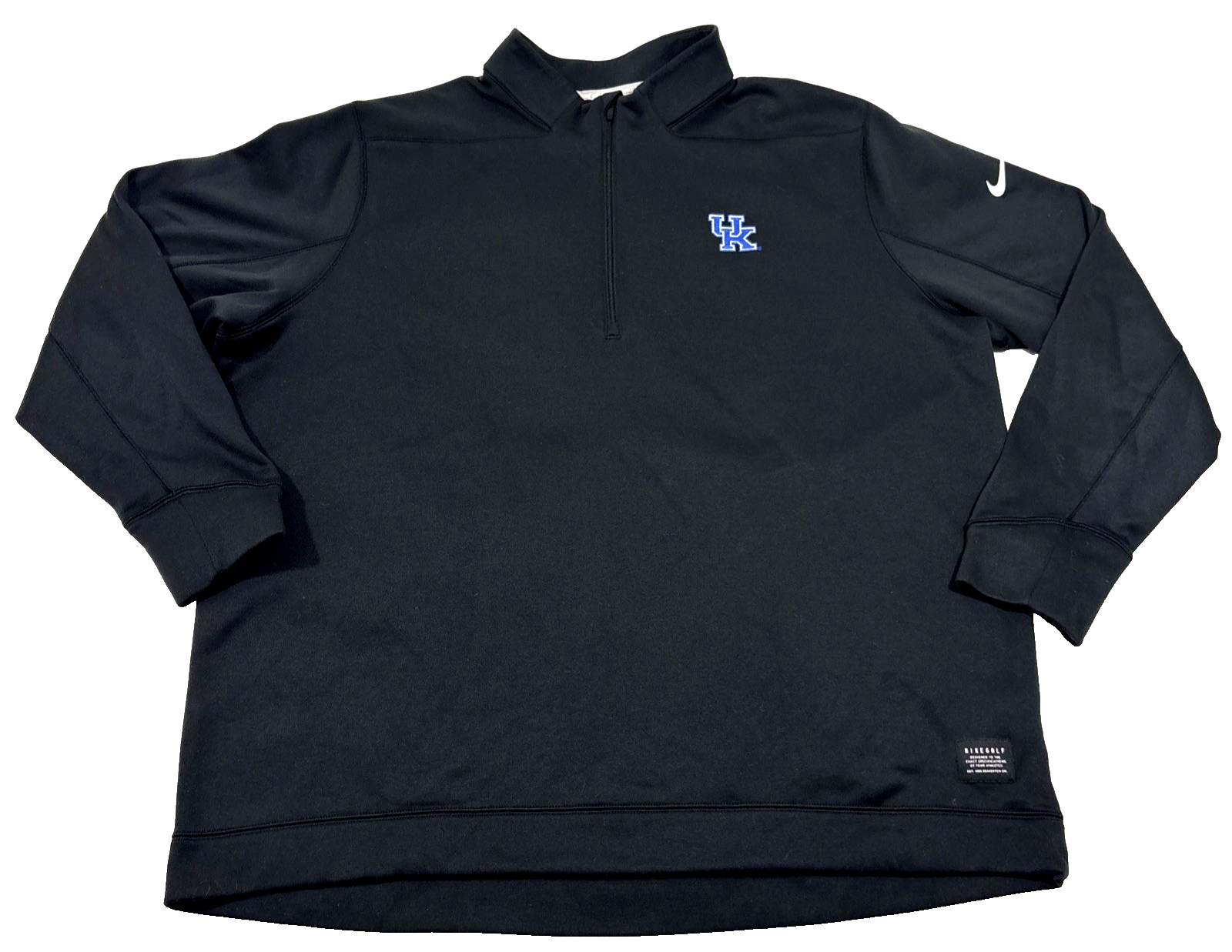 Kentucky Wildcats Sweater Mens 2XL Black 1/4 Zip Nike Golf Pullover Logo EUC