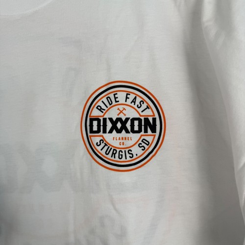 T-shirt grafica Dixxon Flannel Co. Sturgis Ride Fast bianca uomo taglia L NUOVA - Foto 9 di 10