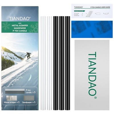 Ski Snowboard Base Repair Kit 5 PTEX Rods Black/Clear, Stainless Steel Scrape...