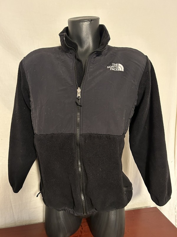 North Face Jacket Girls XL Black Fleece Full Zip Sweater Layer Soft Youth Kids 