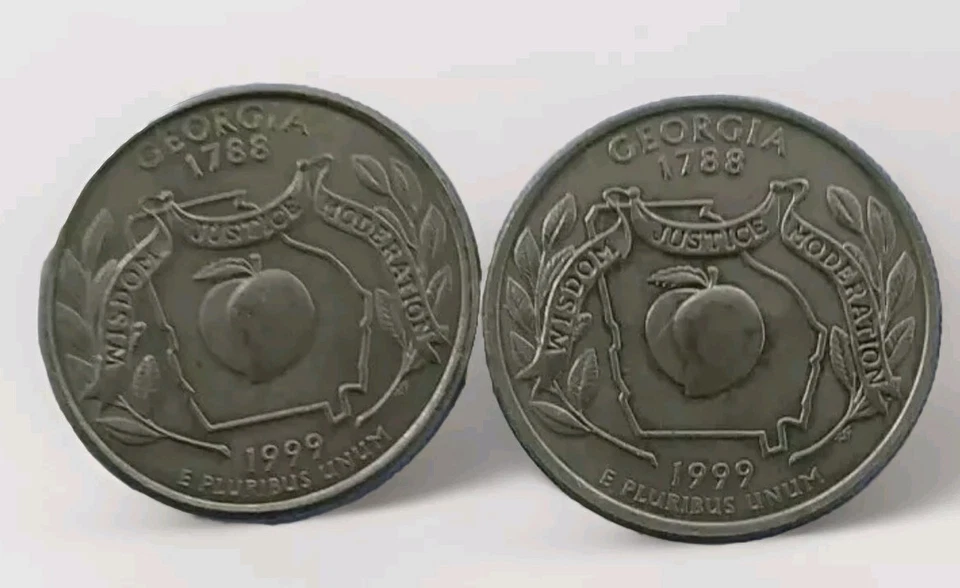 1999 PD Georgia State Quarter Set - Gem Uncirculated 25 C Reeded Edge-24.3 MM  - Image 3 of 4