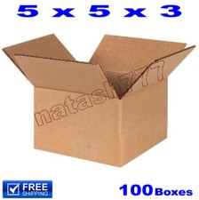 100 - 5x5x3 Cardboard Boxes 32-ECT Mailing Packing Shipping Corrugated Carton
