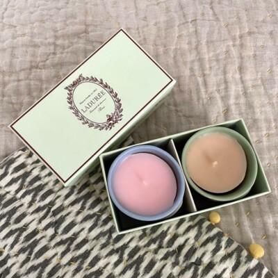 LADUREE Scented Candle Pair Set Green Blue | eBay