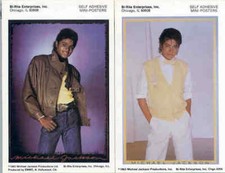 MICHAEL JACKSON 1983 Mini-Poster Photo Stickers 2 Different