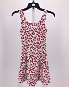h&m red floral dress
