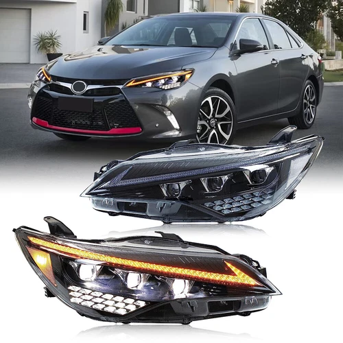 For Toyota Camry 2015-2017 Black LED Projector DRL Headlights Sequential Turn - Picture 1 of 18
