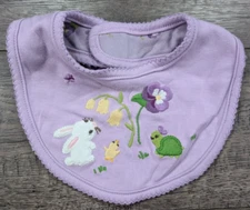 Baby Girl Clothes Gymboree Pretty Pansy Purple Bunny Baby Bib