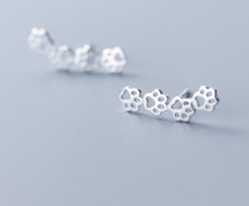 Puppy Dog Paw Earrings Sterling Silver Cute Stud Birthday Gift Teenager Daughter