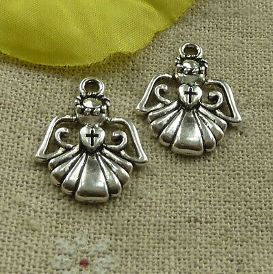Free Ship 100Pcs Tibetan Silver Angel Charms Pendant Fit Bracelet 13x12mm 