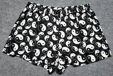 Rue21 Casual Shorts Womens Plus 3X Black Yin Yang Comfort High Rise Linen New