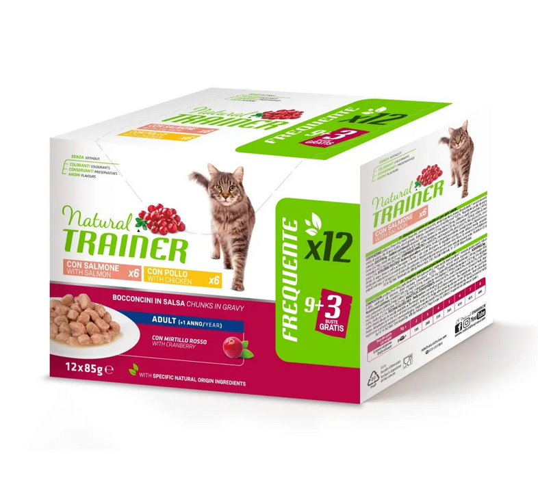 Gatto - Natural Trainer 12x85gr Salmone&Pollo