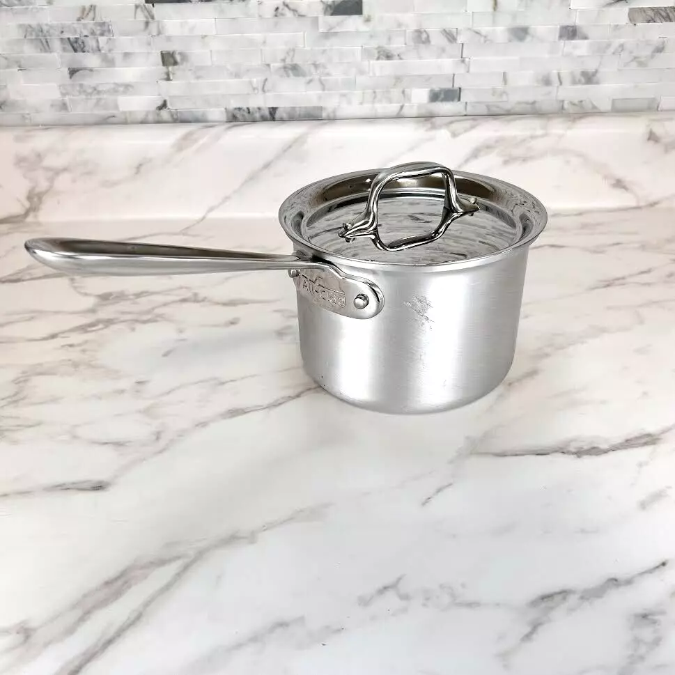 All-Clad Sauce Pan With Lid, Stainless Steel, 2 qt