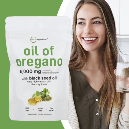 Oil of Oregano Softgels with Black Seed Oil - 6000mg Oregano Oil - Foto 6 di 6