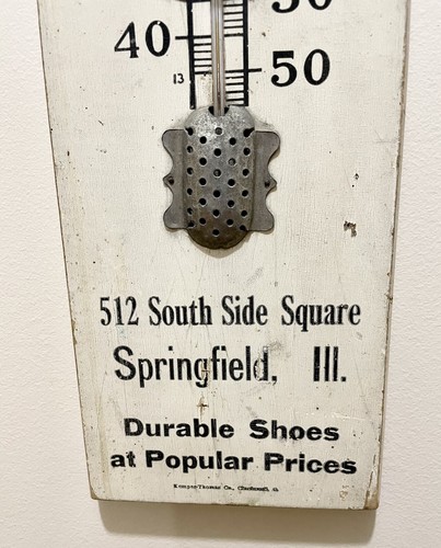 Rare Vintage Morrissey-Argus Co Wood Slab Shoes Advertising Thermometer 6” X 24” - Picture 4 of 7