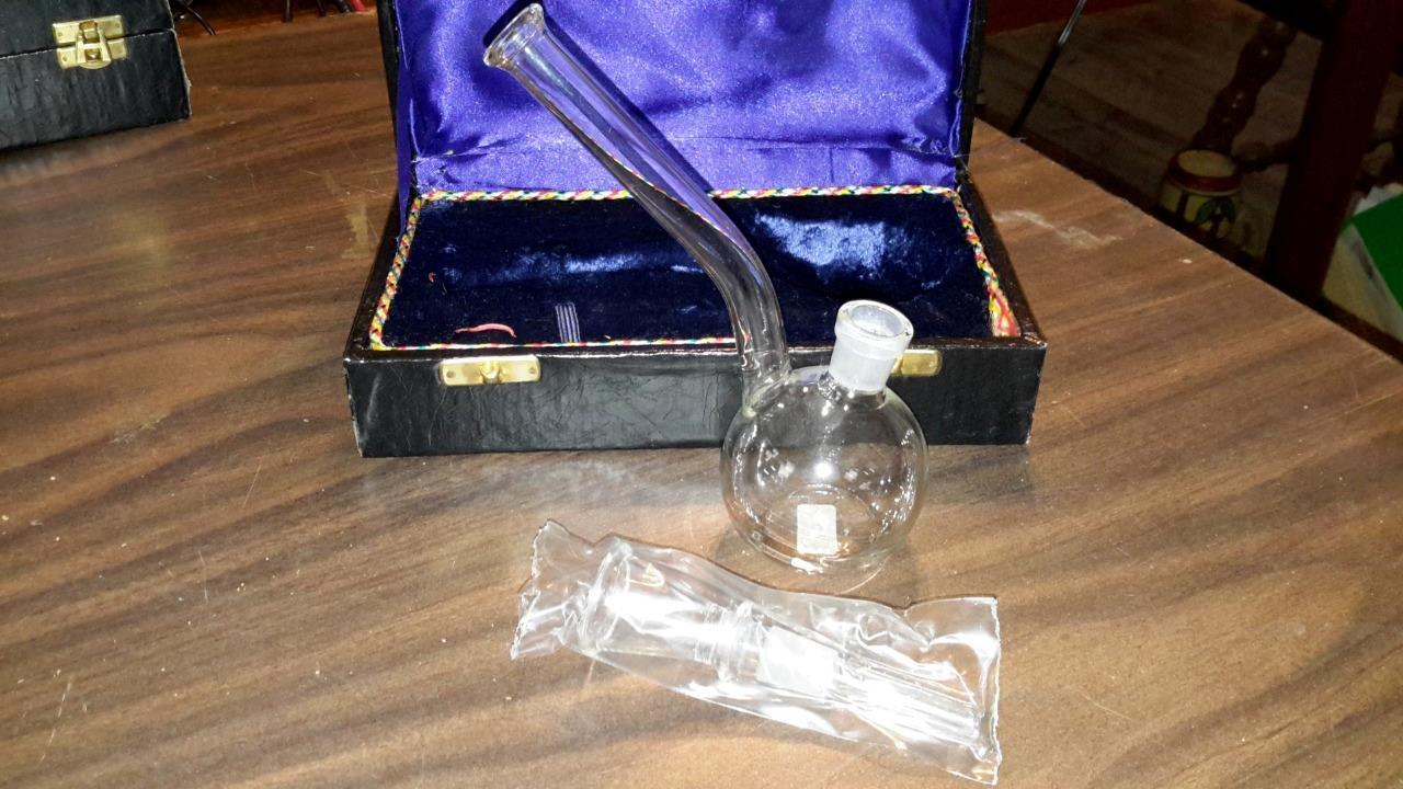 NEW 6.25" GLASS ROUND BOTTOM BONG / PIPE IN BOX TOBACCO AROMA THEREAPY