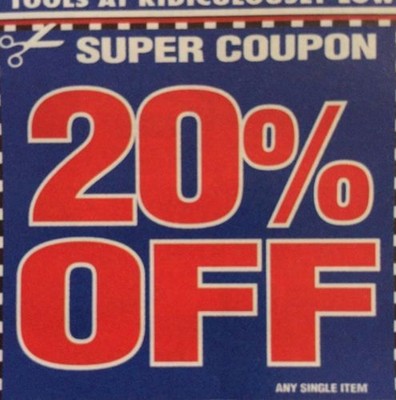 2 Cupons Harbor Freight Tools 20 De Desconto Em Um Unico Item Exp 5 10 2020 Ou Posterior Ebay