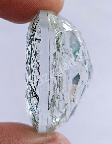 98.75 CT Round Green Rutilated Quartz Certified Transparent Loose Gems 5MRS - Picture 4 of 7