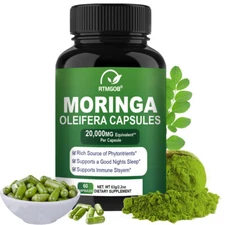 Moringa Capsules 20000Mg per Serving, 60 Total Capsules Green Superfood