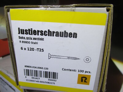Reyher Justierschrauben 100Stück 6x120mm Galv. verzinkt I-25 / Aktion H2Breg5