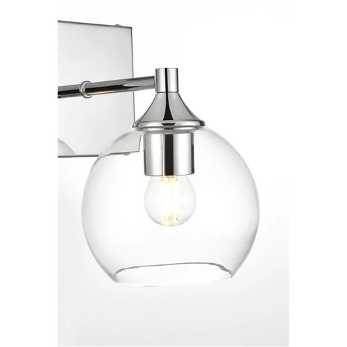 Living District Foster 1-Light Iron & Glass Bath Sconce in Chrome/Clear - Picture 3 of 3