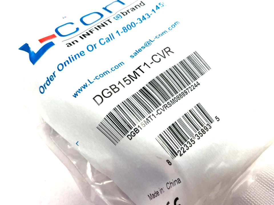 L-Com DGB15MT1-CVR Termination Connector Cover Black LOT OF 7 - Image 4 of 4