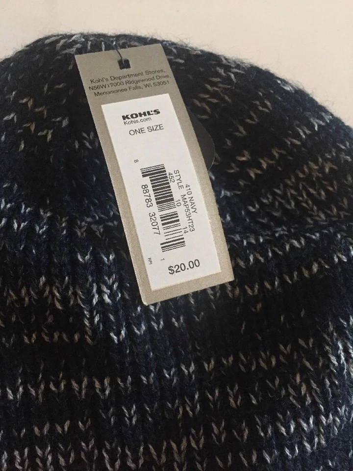 *NEW Navy Space Dyed Winter Beanie Ski Cap Skull Cap Hat Blue & Gray O/S - Image 3 of 3