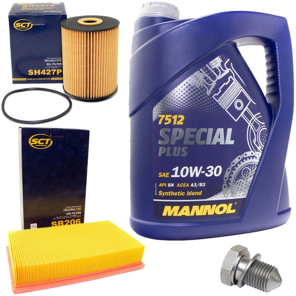 MotoröL Filter Set 10W30 5 Liter + ÖLablassschraube FüR Audi Cabriolet 8G7 1.9-image