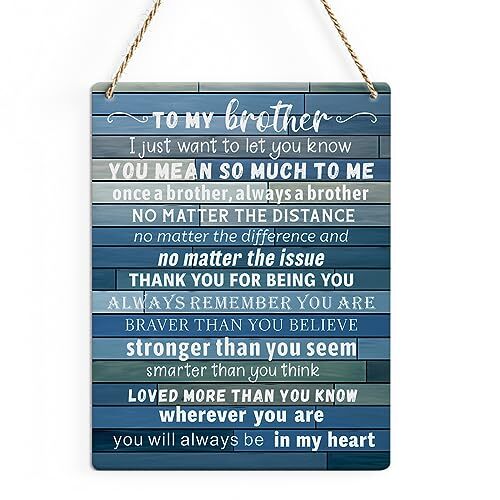 Big Brother Gift Door Decorations for Bedroom Gifts for Brother Him Rustic Ha...