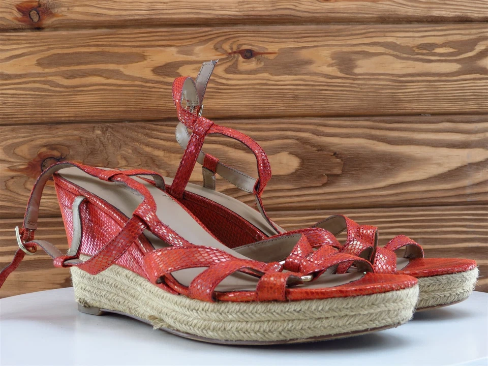 Sandalia Bandolino Talla 10 Tirantes Cuero Naranja Mujer M Foto 3 de 4