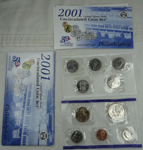 (3) 2001 P & D US Mint Uncirculated Sets 54 Coins OGP Original Envelopes BU - Picture 3 of 12