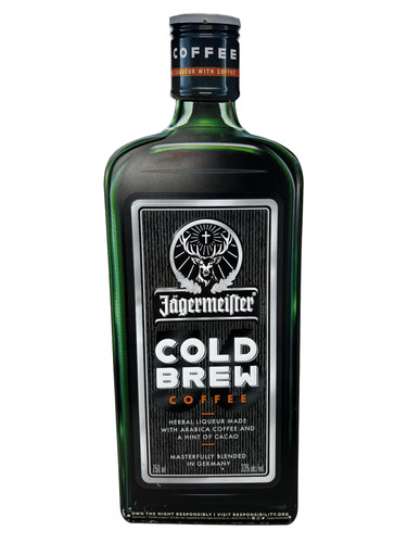 Jagermeister 2020 cold brew coffee metal bottle shape bar sign embossed 24x10
