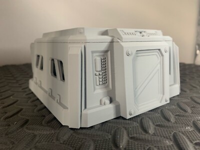 Verteidigungsbunker Versorgungsdepot Gebäude Wargaming Sci-Fi 28mm 3D gedruckt in grau