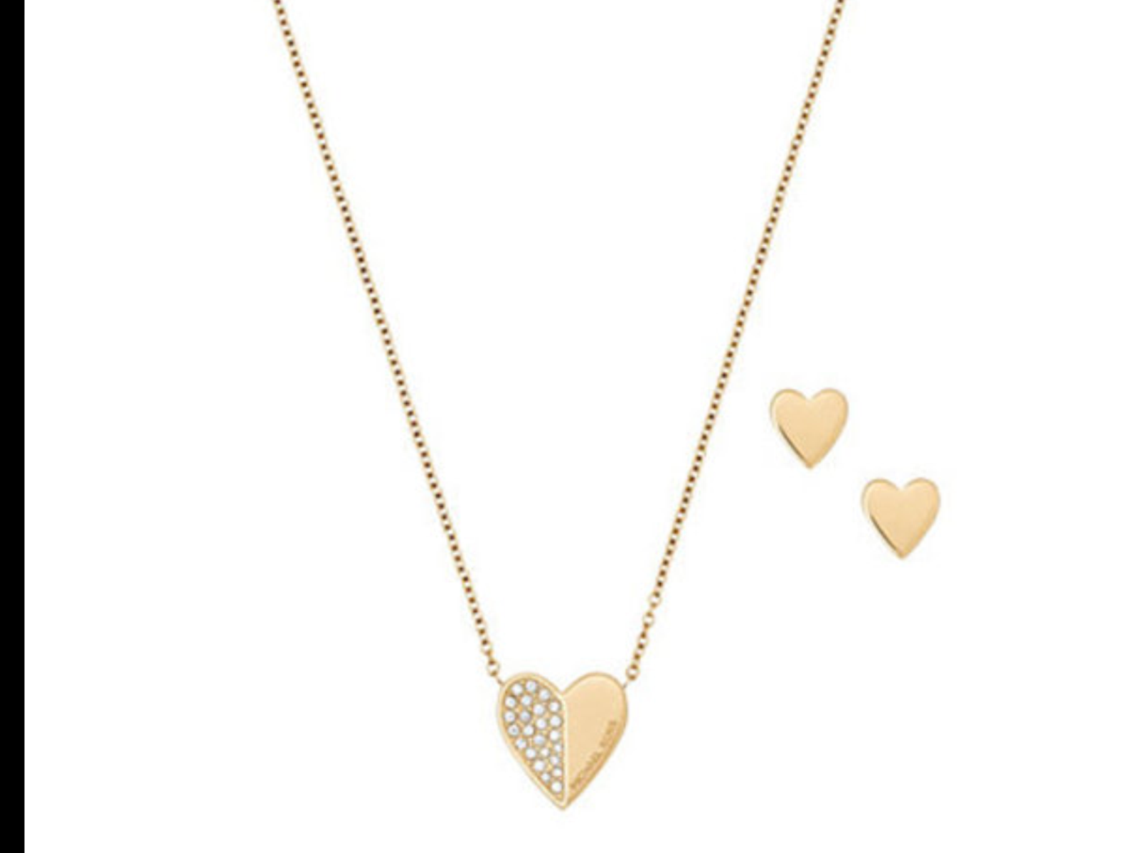 michael kors heart necklace and earrings