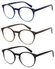 UNISEX MEN/WOMEN ROUND KEYHOLE READING GLASSES WITH ASPHERIC LENS